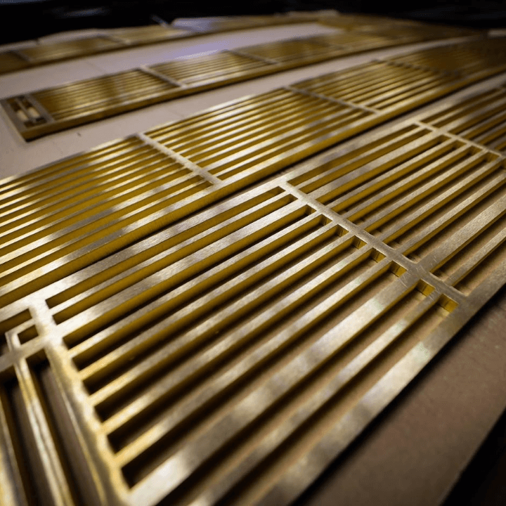 Detailed brass laser cutting