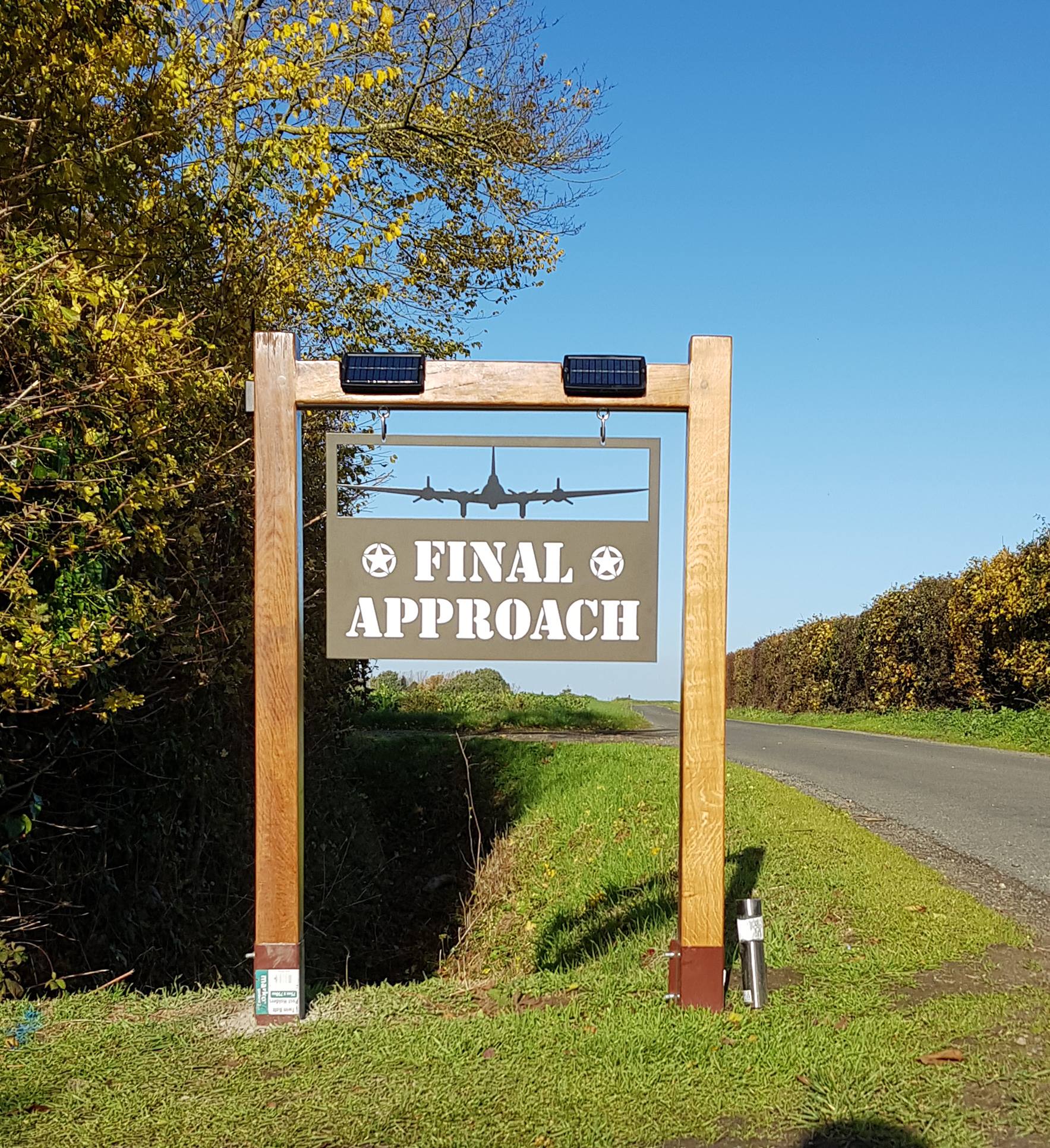 outdoor sign cut from sheet metal