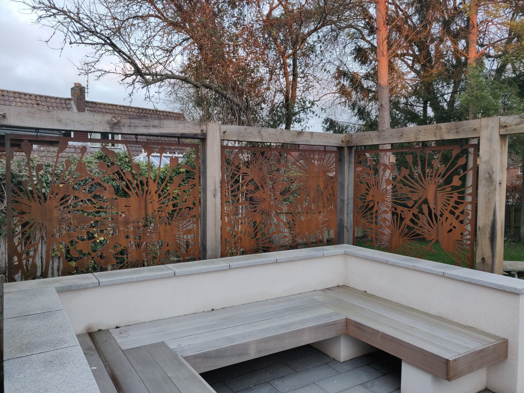 garden screens cut from sheet metal